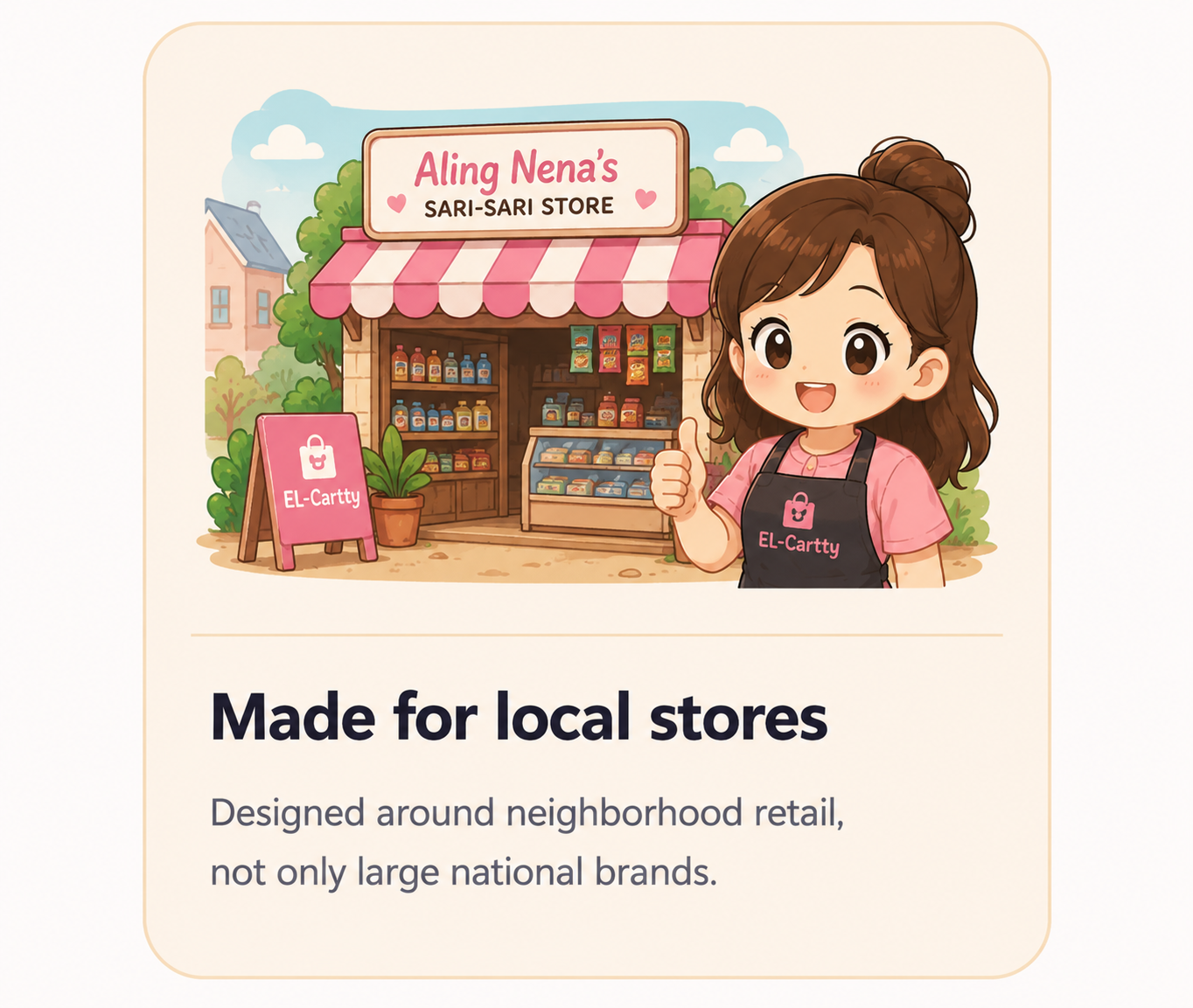Neighborhood sari-sari store using EL-Cartty